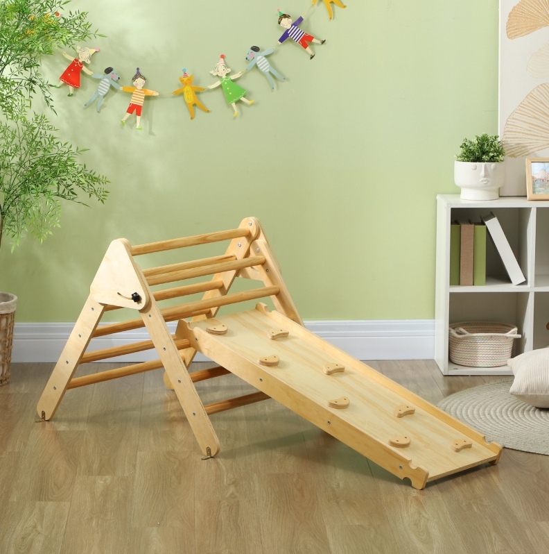 Kletterdreieck Aus Holz Mit Doppelseitiger Rampe, 18–48 Monate Havrya