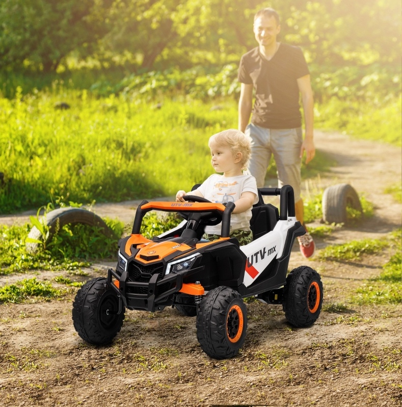 Elektroauto Für Kinder 12v, Zweimotor, Fernbedienung, Orange Havrya