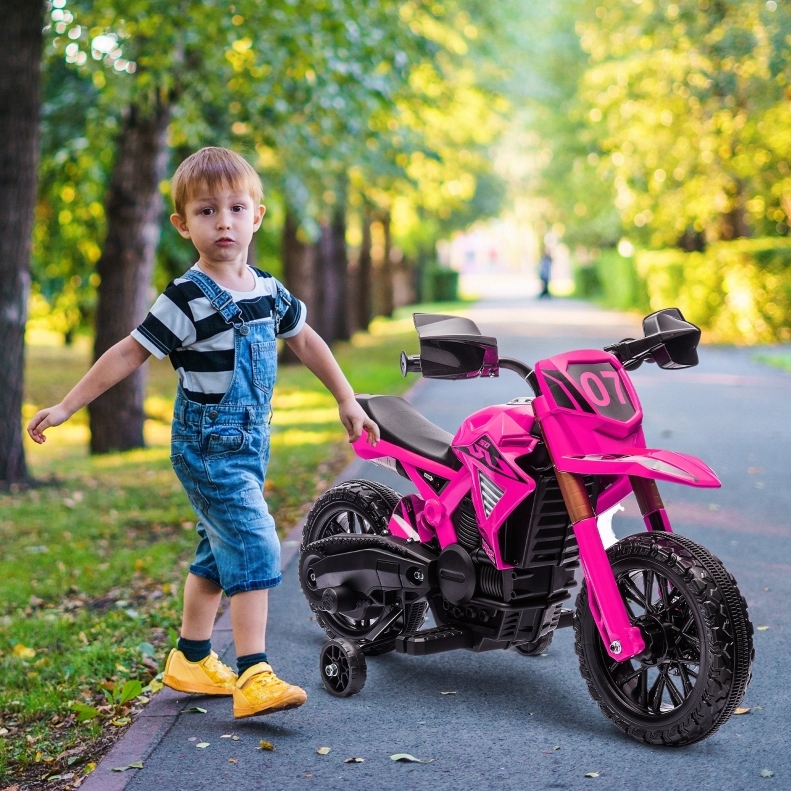 Elektrisches Kindermotorrad 12v Mit Stützrädern, Bis 3 Km/h, Rosa Havrya