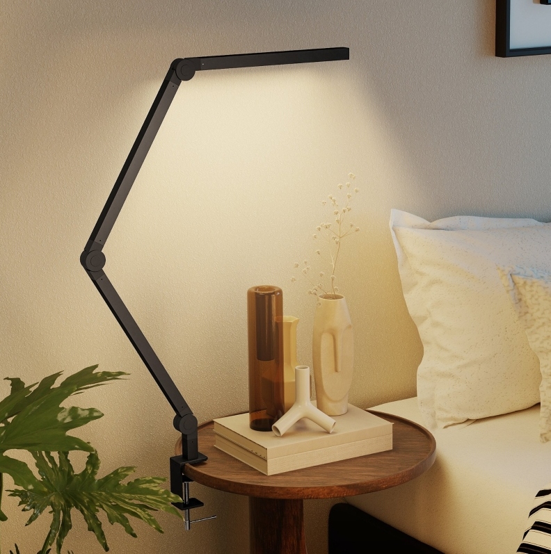 Schreibtischlampe Mit Klemme, Einstellbare Helligkeit Und Farbtemperatur, 96 Leds, Schwarz Havrya
