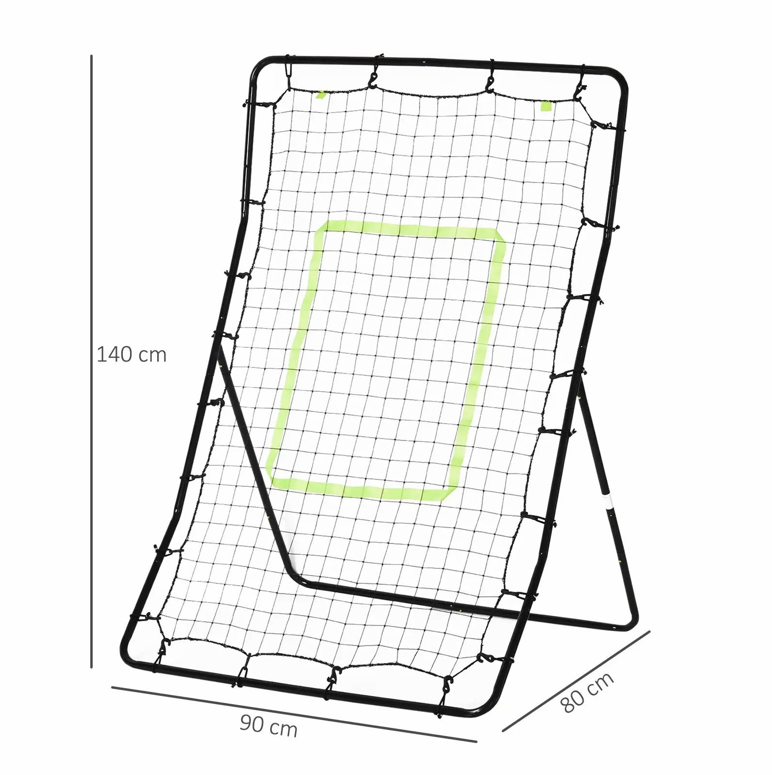 Fußball-rebounder 90 X 80 X 140 Cm Aus Stahl Und Pe, Schwarz Havrya