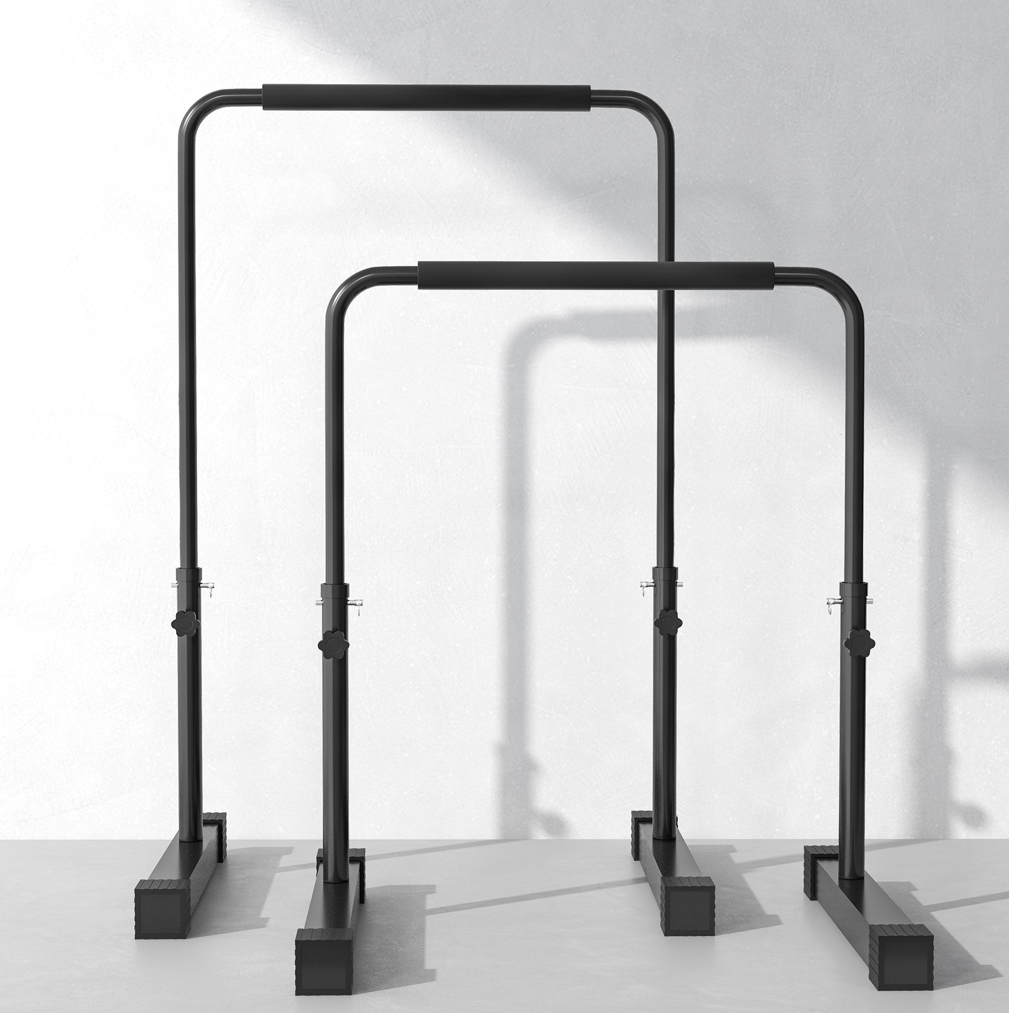 Verstellbare Dip-barren, Rutschfeste Dip-station, 2er-set, Schwarzer Stahl Havrya