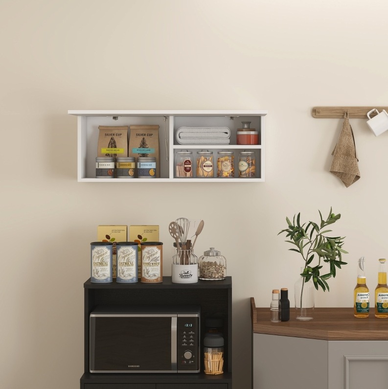 Weißer Hängeschrank Fürs Bad 80 X 25 X 30 Cm Mit Klapptür Havrya