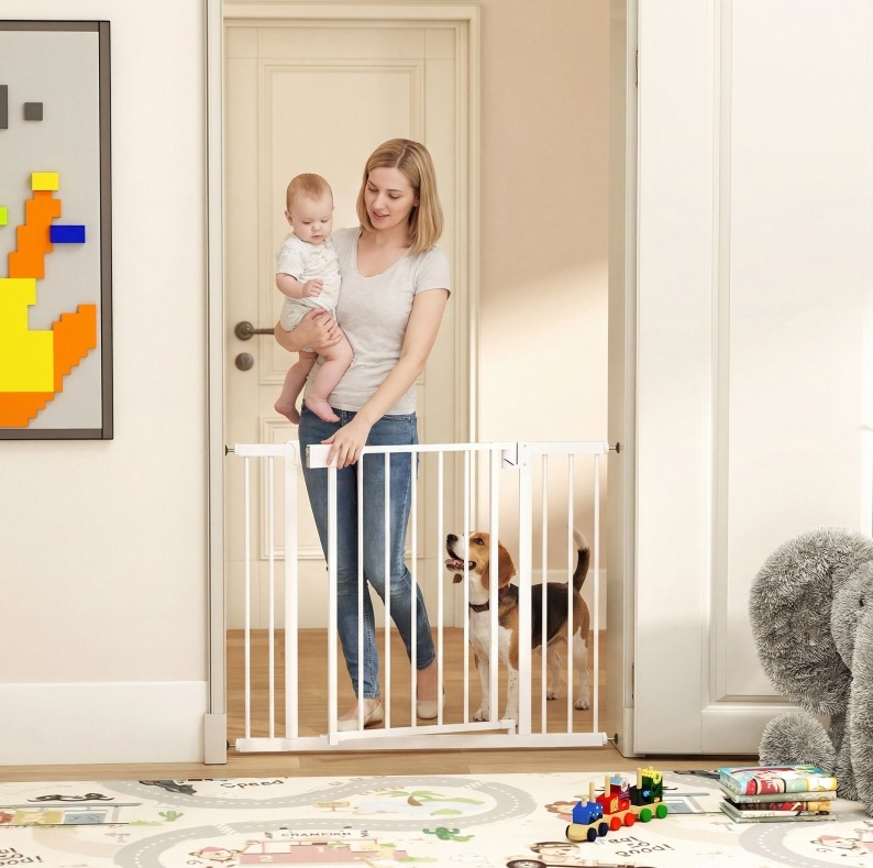 Sicherheitsgitter Ohne Bohren 76-103 X 76 Cm, Automatische Schließung, Weiß Havrya