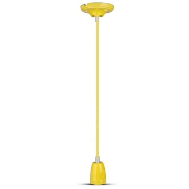 V-TAC VT-7998 Hängeleuchter 1 m E27 aus Porzellan Ф47 mm Seilkabel gelbe Farbe IP20 – SKU 3809