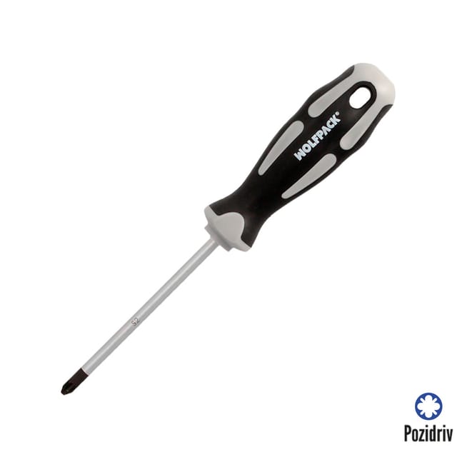 AFT - Destornillador Pozidriv Acero S2 Mango tpr Bimaterial. Medida pz 2 x ø 6 x 100 mm. DIN5262.