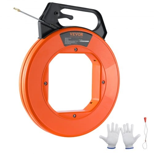 Mophorn - Vevor Fischband, 100 Fuß, 3/16 Zoll, Glasfaser-drahtzieher Mit Optimiertem Gehäuse Und Griff, Benutzerfreundliches Kabelzieher-werkzeug, Flexible Drahtangelwerkzeuge Für Wände Und Elektrische Leitunge