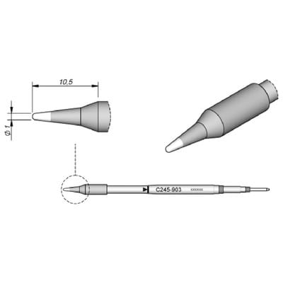 JBC - Tools Lötspitze Spitzform Spitzen-Größe 1 mm Inhalt 1 St.