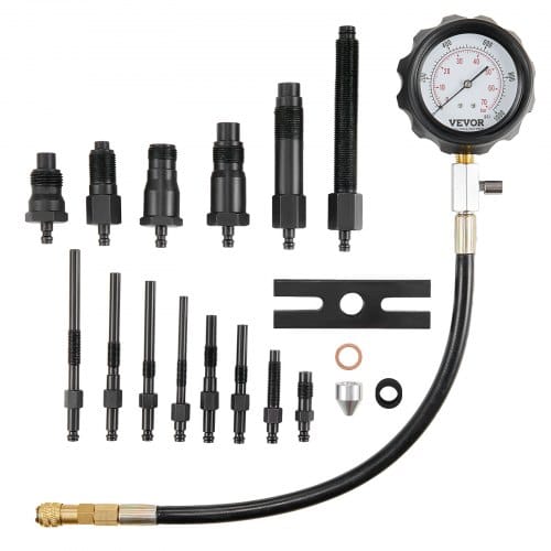 Mophorn - Vevor Kompressionsmesser Kompressionstester Kompressionsprüfer Testgerät Kompressionsmessgerät Mit Einem 80-mm-manometer 0–1000 Psi Und 0–70 Bar Verdichtungsmesser Inkl. 4x Adapter