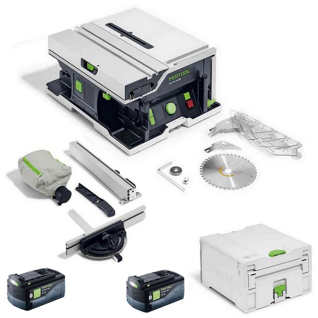 Festool - Akku Tischkreissäge csc sys 50 EBI-Basic + 2x Akku bp 18 Li 5,0 asi eu