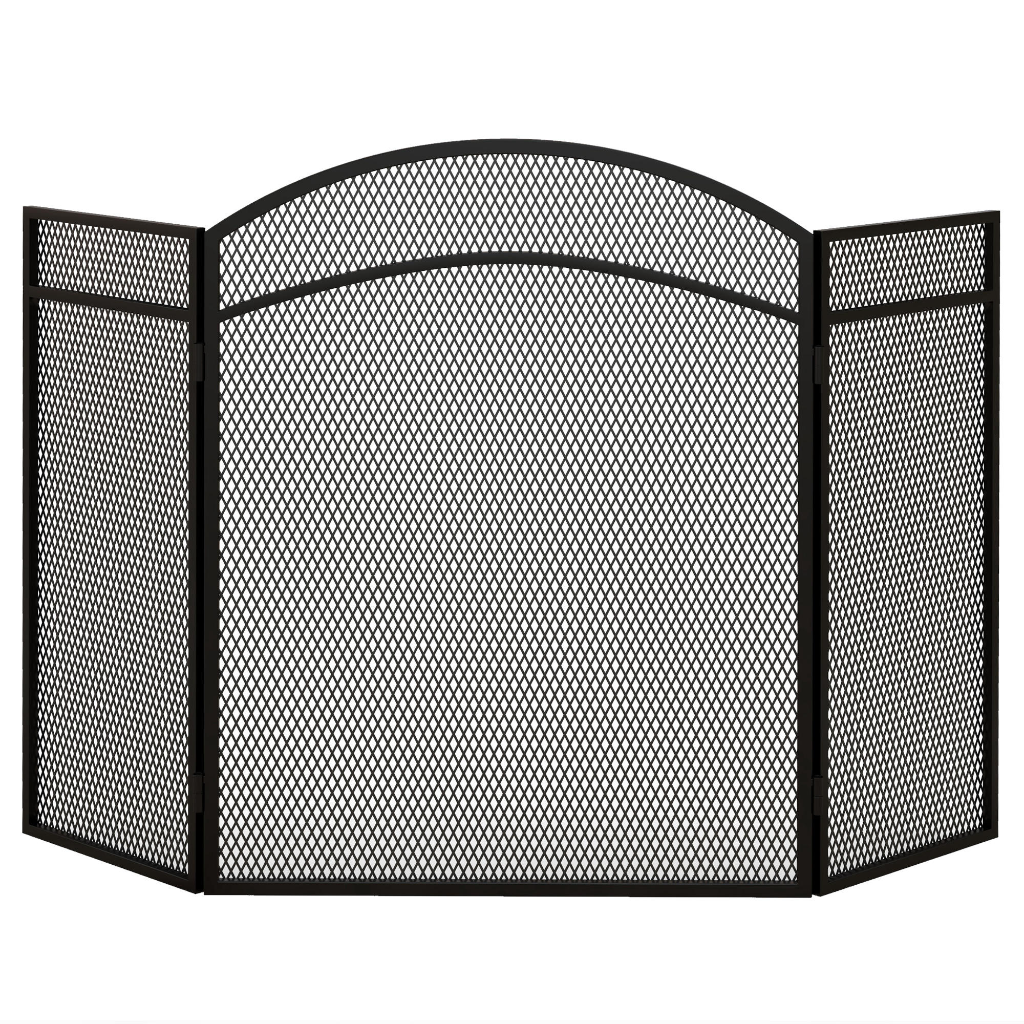 Eleganter Kaminschutz, Faltbar, Beschichtet, Schwarz, 96 X 60 Cm