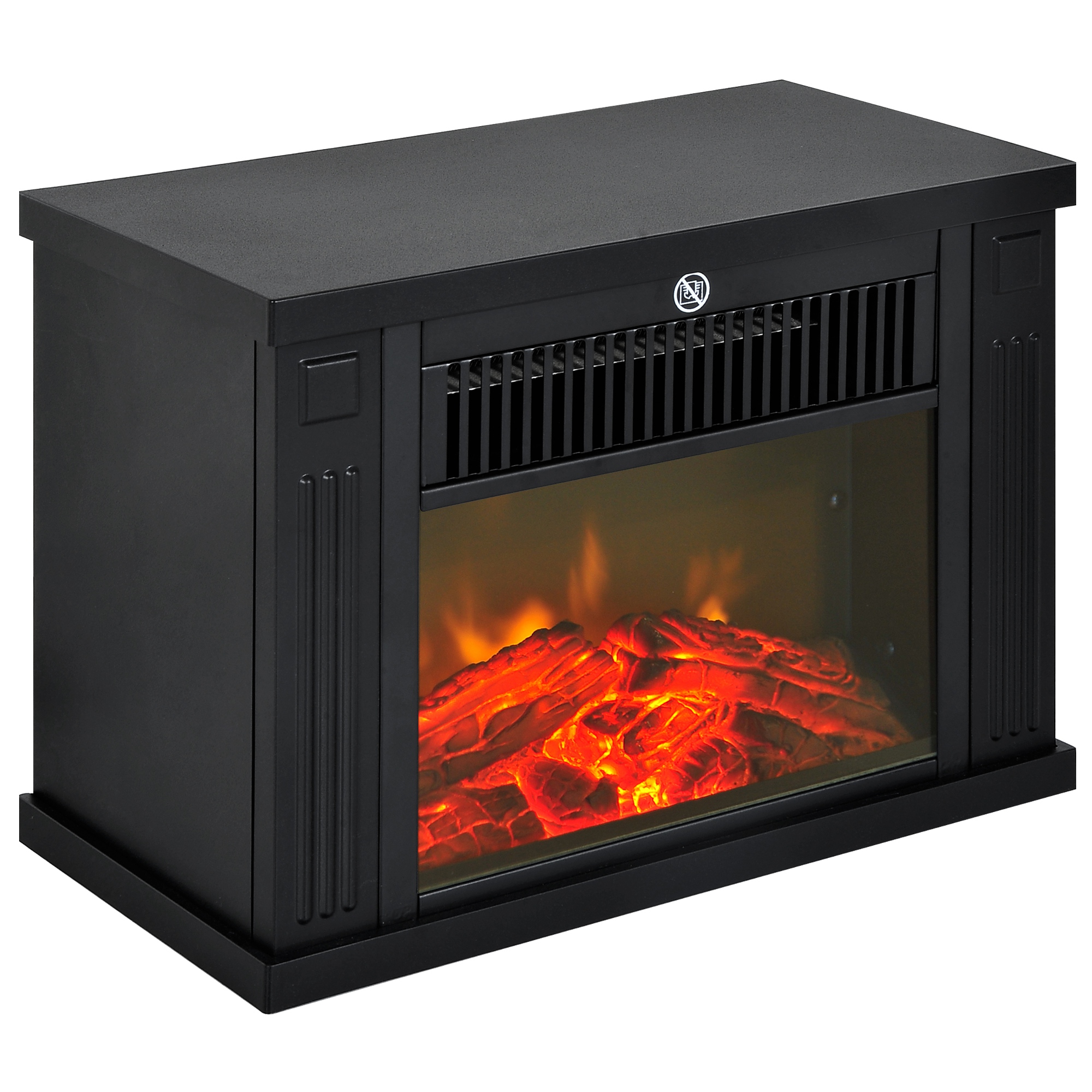 Dekorativer Elektrischer Tischkamin 600/1200 W, Tragbar, Mit Realistischem Flammeneffekt Und Überhitzungsschutz, Für Eine Fläche Von 10 Bis 15 M², Abmessungen: 34 X 17 X 25 Cm, Farbe: Schwarz.