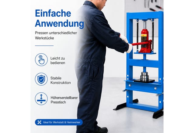 Hydraulische Werkstattpresse 6T Presse Werkstatt Hydraulikpresse Rahmenpresse Dornpresse Tonnen - Bituxx