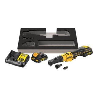 Akku-Ratsche, 1/4-3/8Z, 12 v, incl. 1x Akku xr 3 Ah, Ladegerät, Zubehör, Karton - Dewalt
