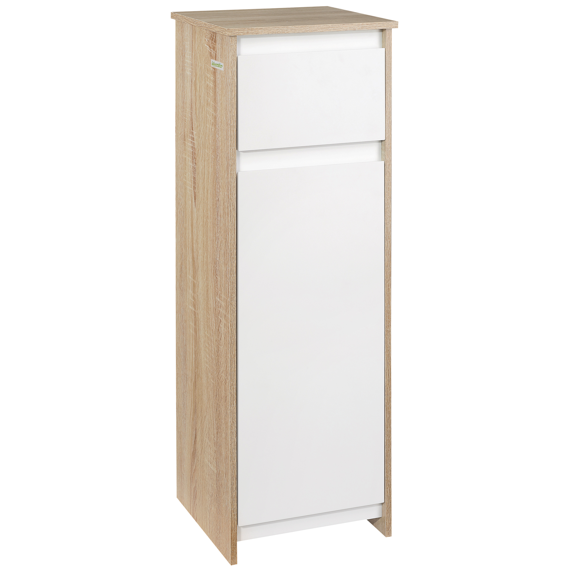 Badezimmerschrank Mit Schublade Und Schrankfach Mit Verstellbarem Einlegeboden, Aus Mdf, 32,6 X 30 X 90 Cm