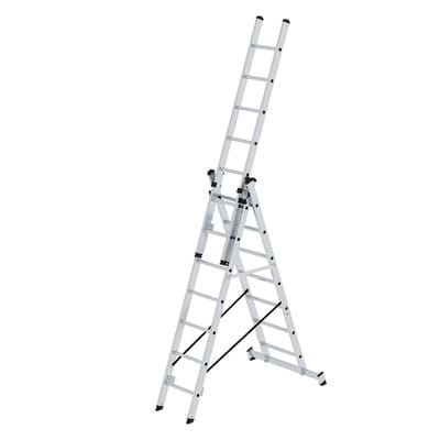 Steigtechnik Mehrzweckleiter 3tlg. mit nivello-Traverse 3 x 7 Sprossen - 011107 - Günzburger