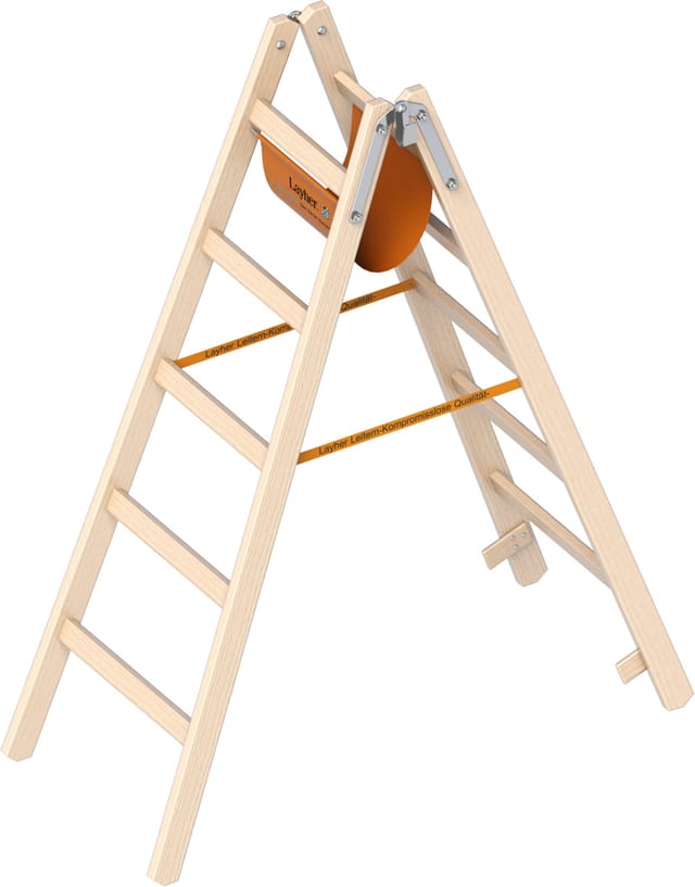 Layher 1038 Holzstehleiter 2x5 Sprossen