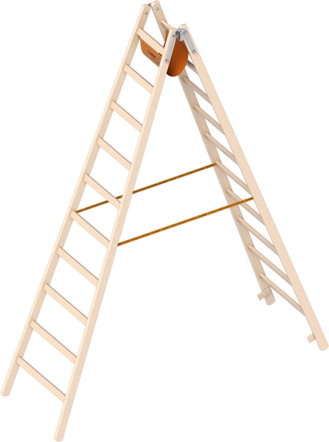 Layher 1038 Holzstehleiter 2x10 Sprossen