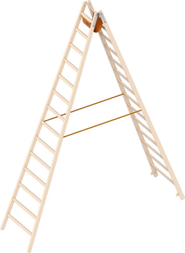 Layher 1038 Holzstehleiter 2x14 Sprossen
