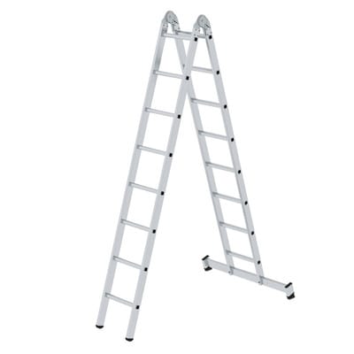 Steigtechnik Klappleiter 2tlg. mit nivello-Traverse 2 x 8 Sprossen - 032216 - Günzburger