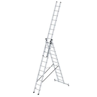 Günzburger - Steigtechnik Mehrzweckleiter 3tlg. mit nivello-Traverse 3 x 11 Sprossen - 011109