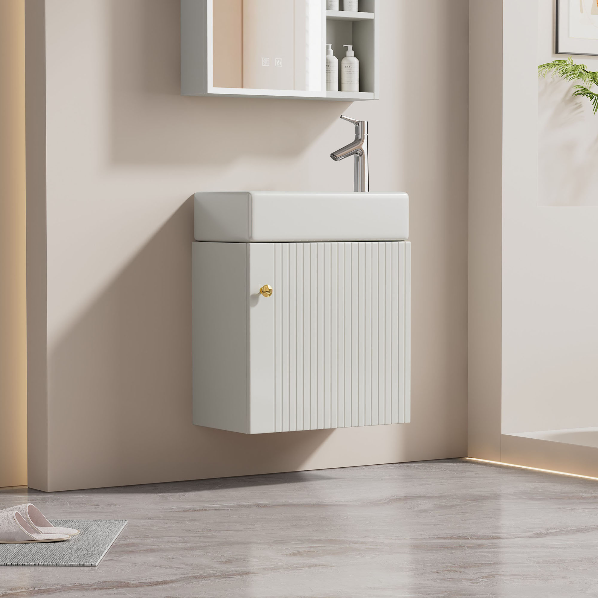 Badezimmermöbel Waschbecken – 46x26x56 Cm – 15.9 Kg – Aus Mdf – Das Einzigartige Paneel – Ausgestattet Mit Einem – Der Für Kleine