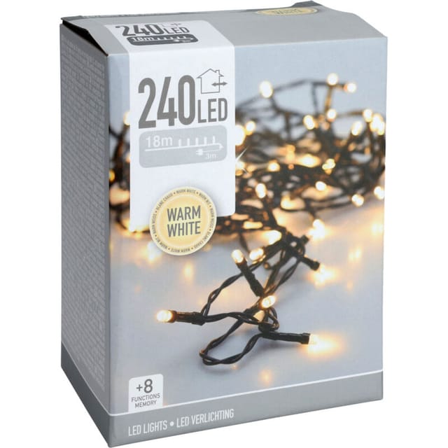 LED Lichterkette Koopman schwarz 18 Meter 240 Lampen