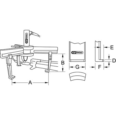 Ks Tools Universal-Abzieher 3-armig, 17 t