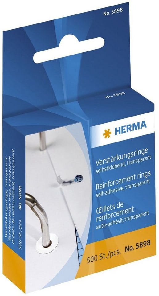 Herma - Lochverstärkungsringe 12mm transparent 500 St./Pack. 12mm transparent 500 St./Pack.