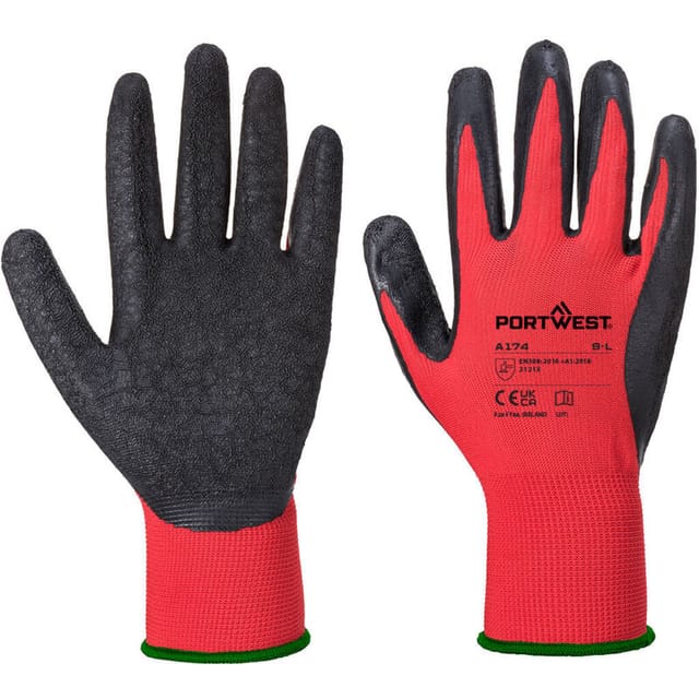 Latexhandschuhe Flex Grip Rot/Schwarz xl - Größe 10