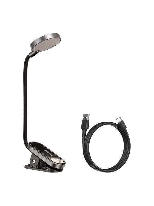 Mini-LED-Leselampe zum Bildschirmlesen mit Clip, grau