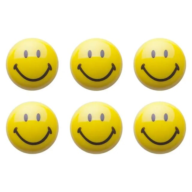 Smiley-Magnete, ø 3 cm, 6er-Set