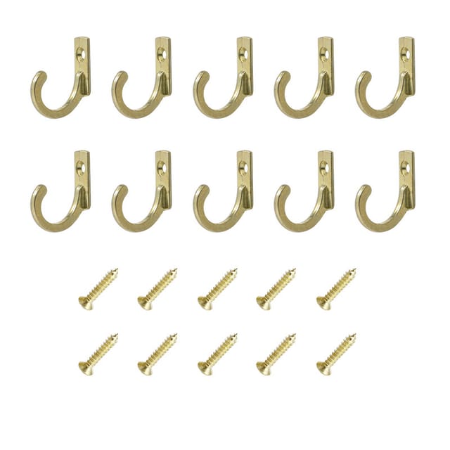 10er-Pack gelbe Wandhaken im Vintage-Stil mit Schrauben – kleine Schraubhaken für Schüsseln, Schmuck, Taschen, Handtücher, Badezimmer, Küche und mehr