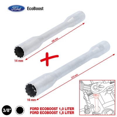 3/8' Zündkerzen-Stecknuss-Satz für EcoBoost Motoren, 2-tlg