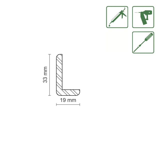 Winkelleiste 100 cm 33 x 19 mm Fichte oder Kiefer Leisten - Fn Neuhofer
