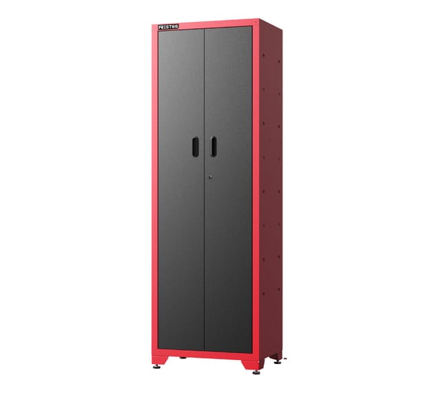 Hochschrank 'Juno Solo', schwarz/rot, 66 x 46 x 198 cm - Feistos