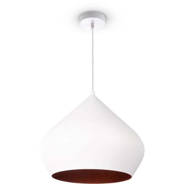 Pendelleuchte Esszimmer Hängelampe Küchenlampe Esstischlampe Industriell Modern Pendelleuchte - Weiß, Kupfer (Ø38 cm) - Paco Home