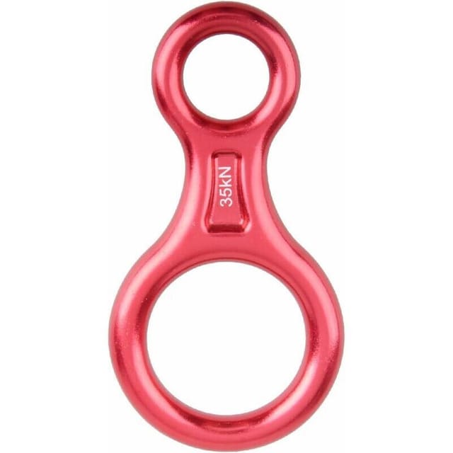 35kN Abseilen acht (Rot), Klettern Abseilen Gerät 8 Descender für Seildurchmesser 8-13mm