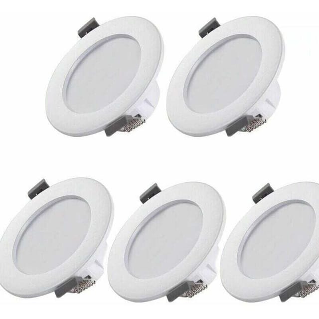 LED Badstrahler, IP44 Superflach 35mm, 85mm Durchmesser, weiß, Deckeneinbauleuchte, 6W LED Panel, 460Lm, Neutralweiß 4000K