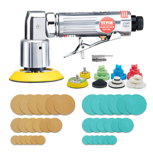 Mophorn - Vevor 58er-set Druckluftschleifer 15.000 U/min Winkelschleifer 3 Cfm Stabschleifer 90 Psi (6,2 Bar) Mini Poliermaschine Schaumstoffpolster (2,5/5/7,6 Cm) Ideal Für Eisen Holz Kunststoff Metall Marmor
