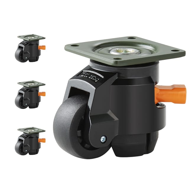 Mophorn - Vevor 4er-set Lenkrolle Φ50,8mm Möbelrolle Höhenverstellbar Transportrolle 0,5 Tonnen Tragfähigkeit Schwerlastrolle Aus Nylon Nivellierrolle Lastrolle Laufrolle Für Holzregale Möbel Werkbänke