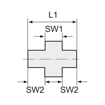 Riegler lösbarer Doppelgewindenippel, flachdicht., G 1/2, IG, SW 38, ES 1.4408