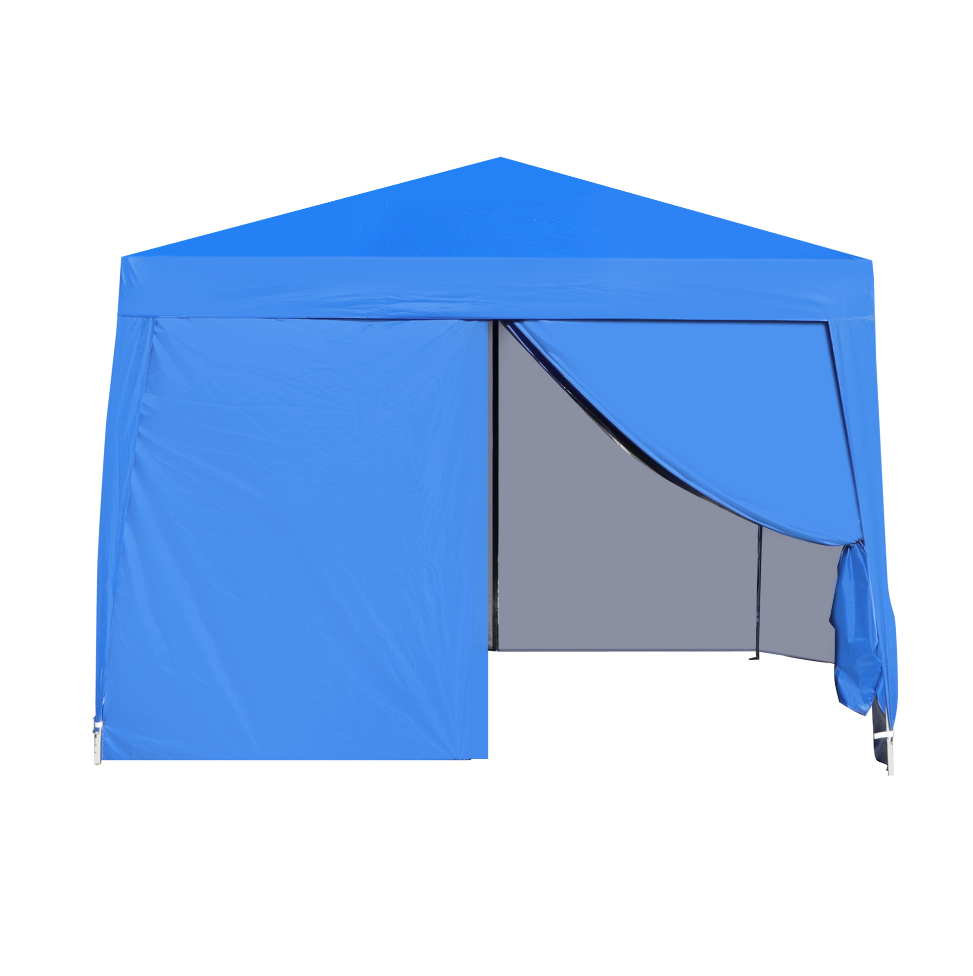 Faltpavillon 3 X 3 M Blau Wasserdicht Mit 4 Wänden Und Stahlgestell