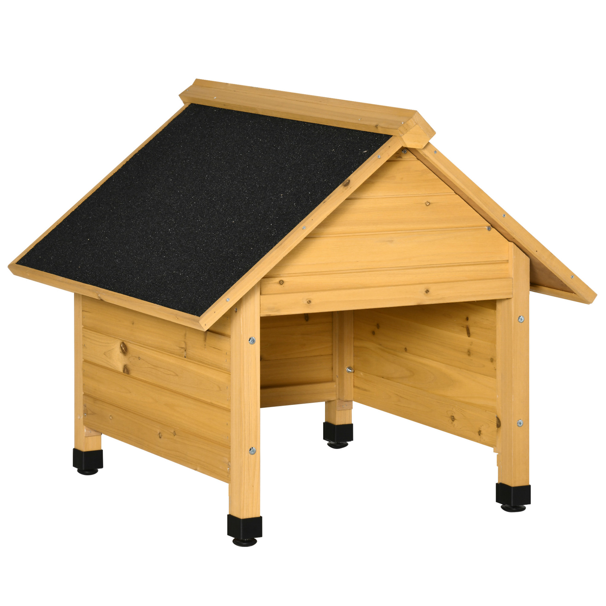 Holz-garage Für Mähroboter 75 X 76 X 70 Cm Gelb Mit Bitumendach