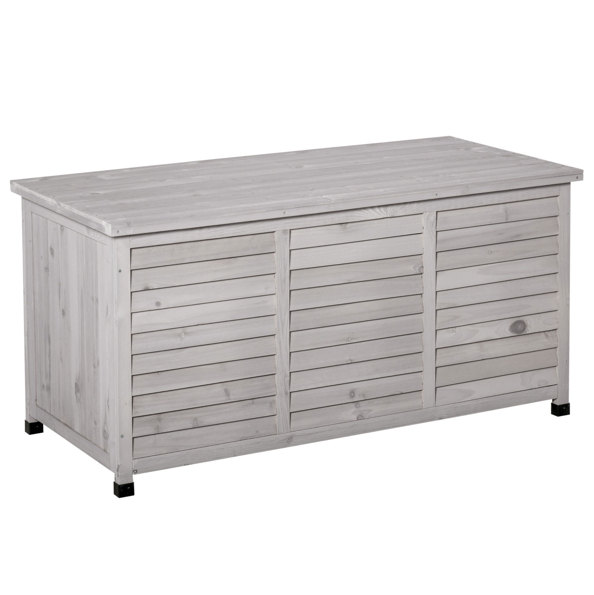Gartenbox Aus Holz Hellgrau 127 X 56 X 60 Cm