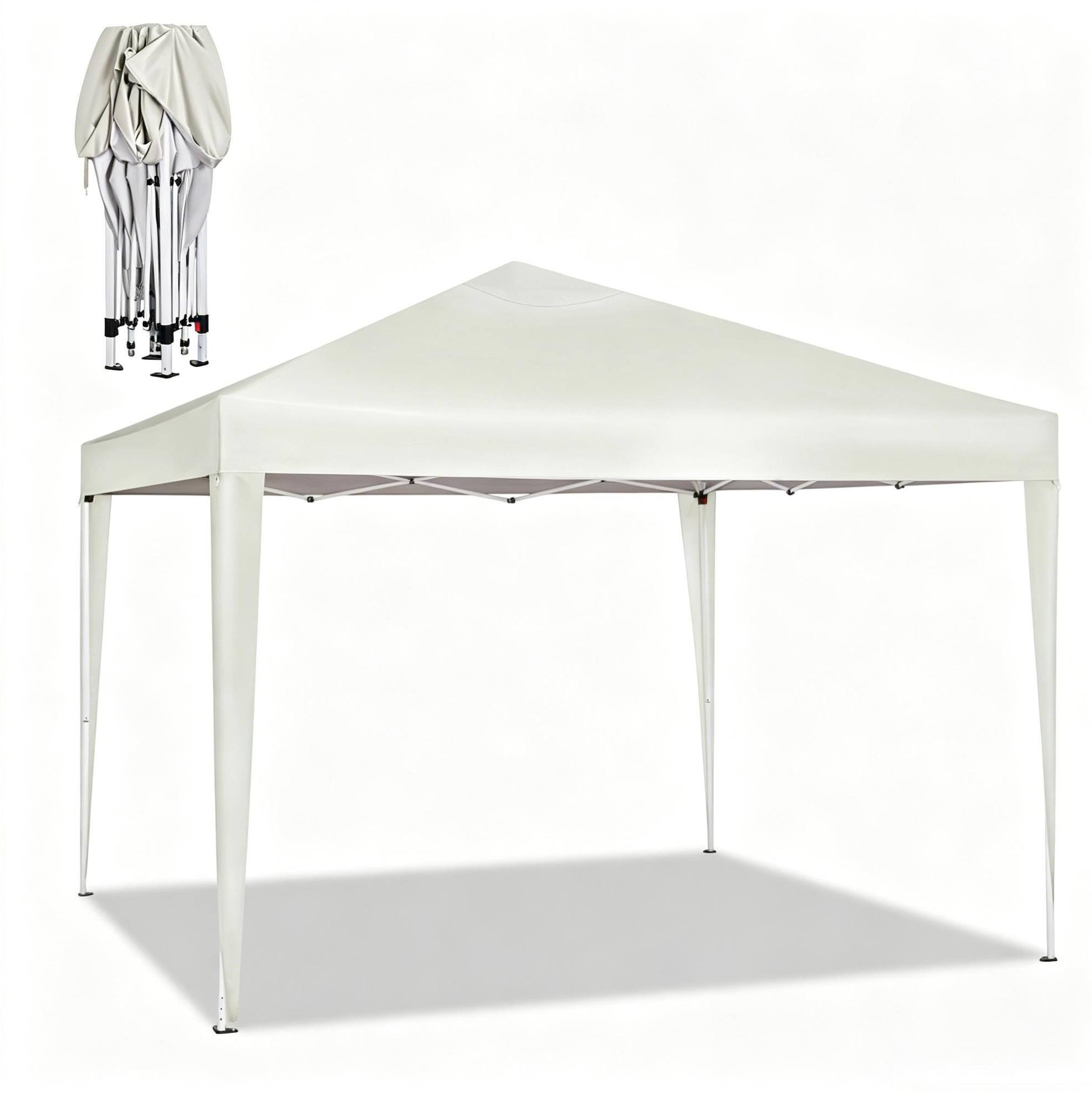 Faltpavillon 3 X 3 M Aus Oxford 210d, Eisenstruktur, Hellbeige