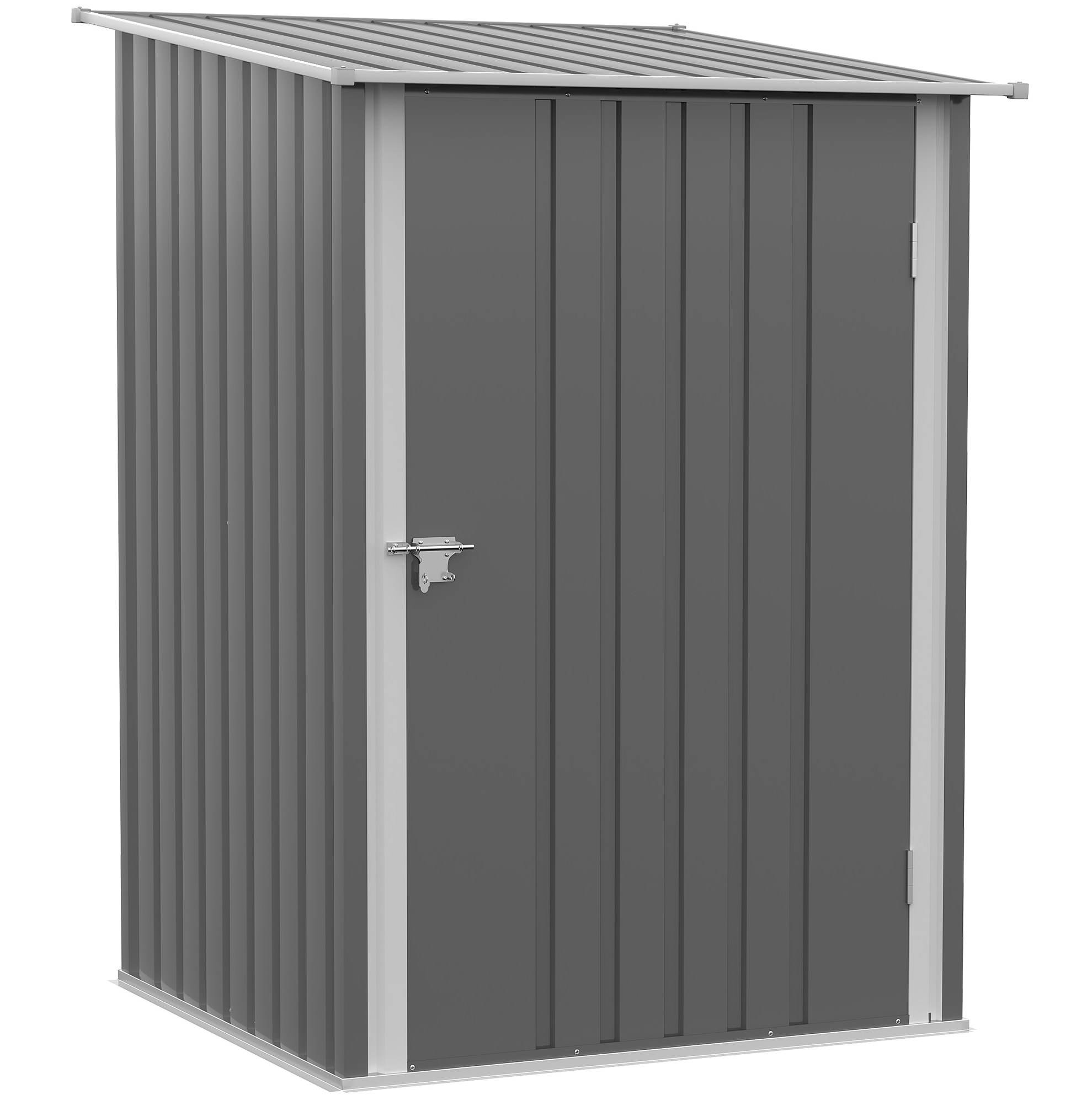Gartenschrank Aus Verzinktem Stahl 0,92 M² Mit Pultdach 100x103x160 Cm, Grau