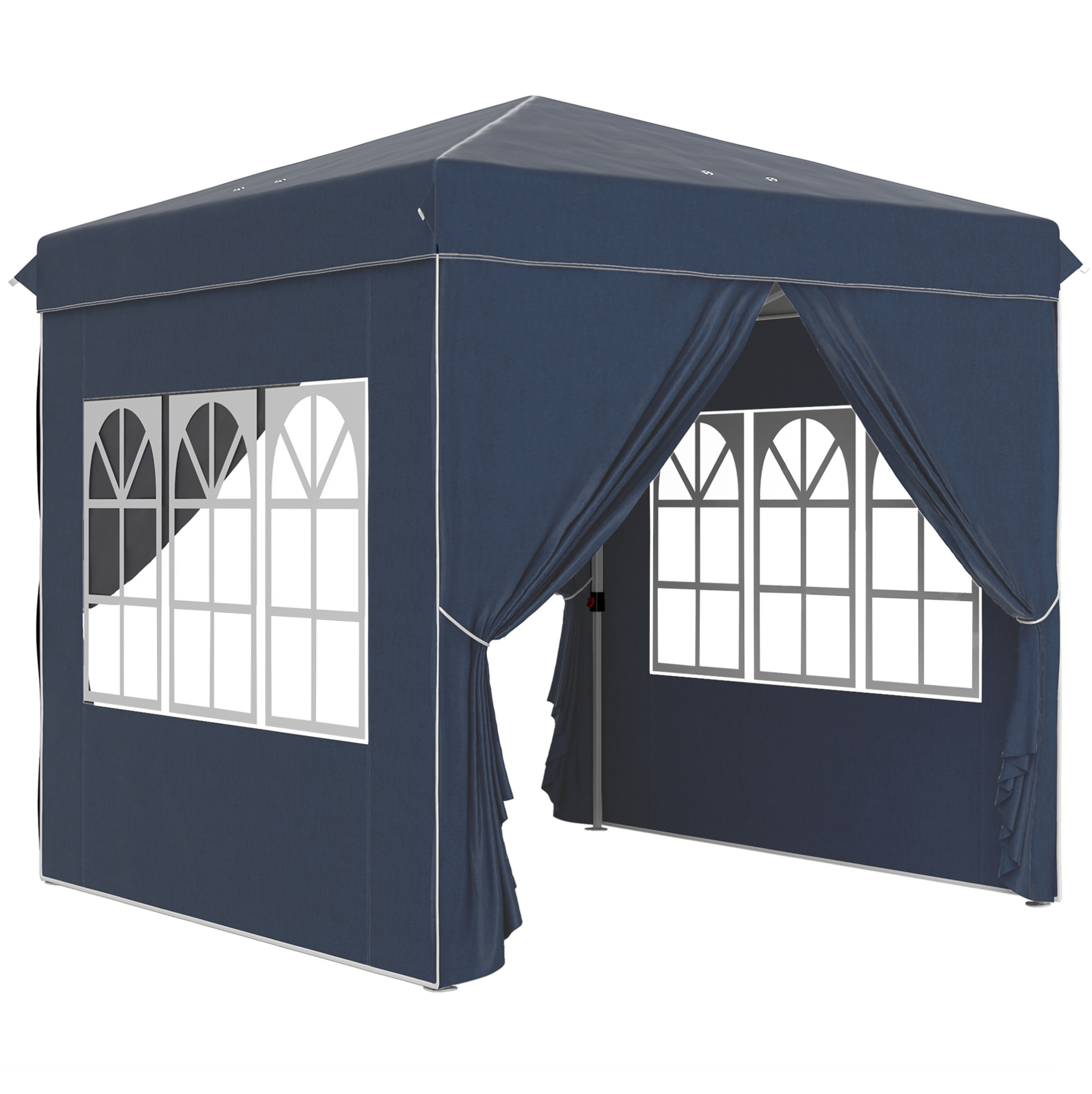 Faltbares Empfangszelt 2,48 X 2,48 M Dunkelblau, Upf 50+, 4 Seiten, Modenuit