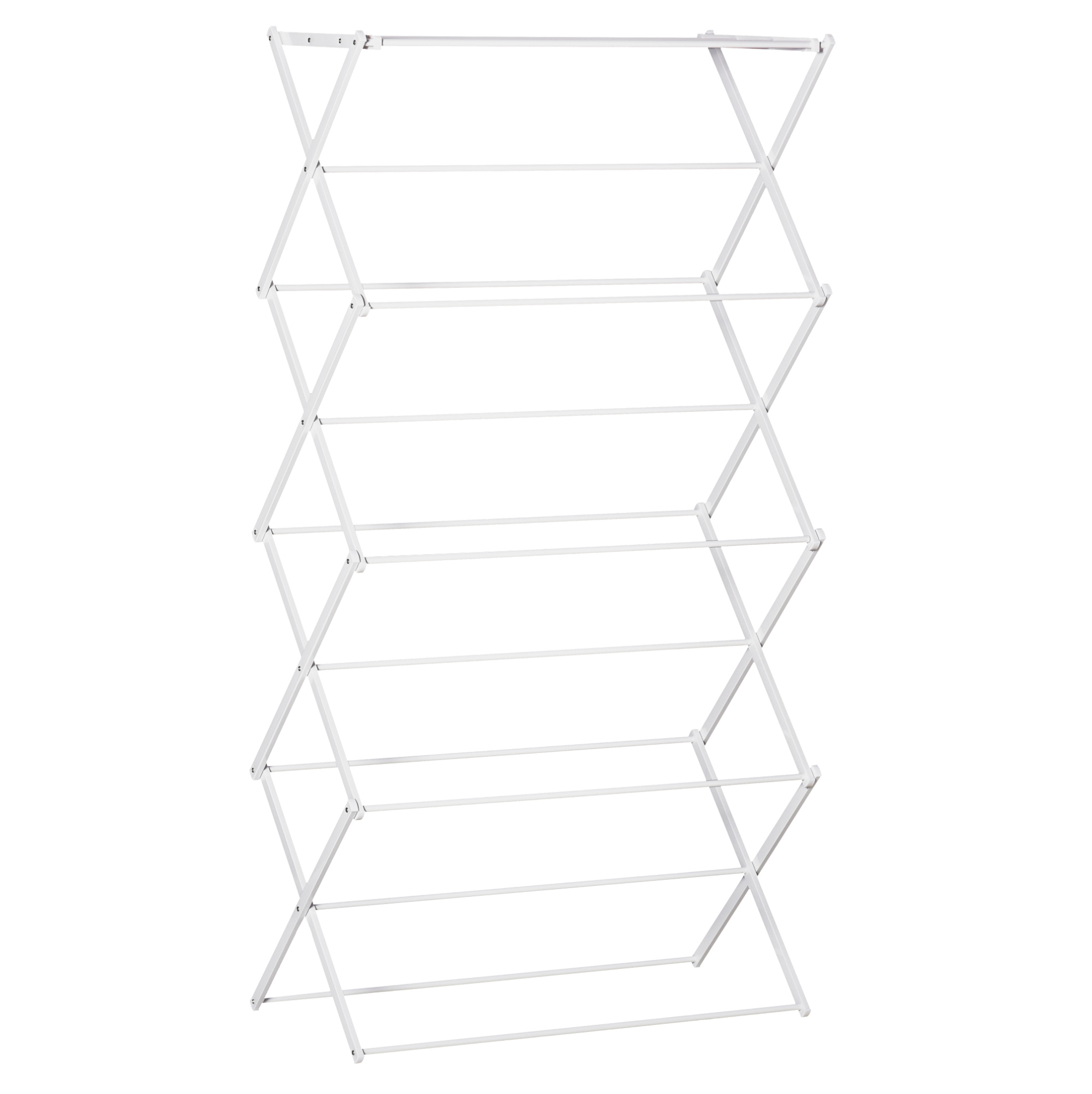 Faltbarer Turm-wäscheständer Mit 8 Ebenen, Weiß, 74 X 35 X 144 Cm