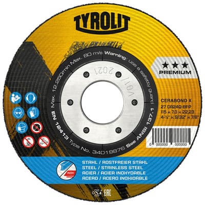 Schruppscheibe cerabond X125x4mm CA24Q-BFK - Tyrolit